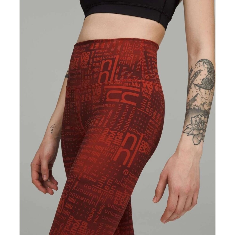 Lululemon Wunder Train High-Rise Crop 23" Ombre Red Multi Size 4